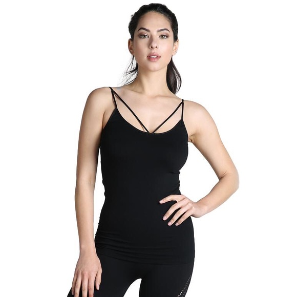 Seamless Deep V-Neck Camisole, One Size - Picture 2 of 2